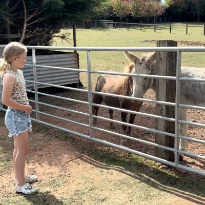 girl and donkey